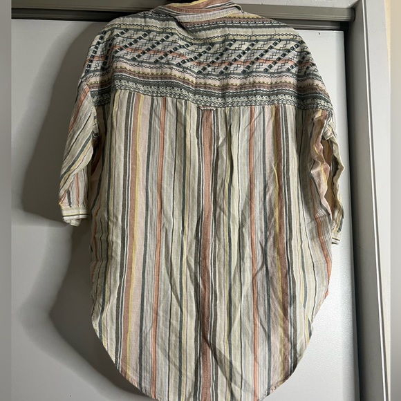 anthropologie akemi kin striped embroidered button down - Picture 5 of 9